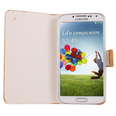 Taraxacum Pattern Horizontal Flip Leather Case with  Holder for Galaxy S IV / i9500