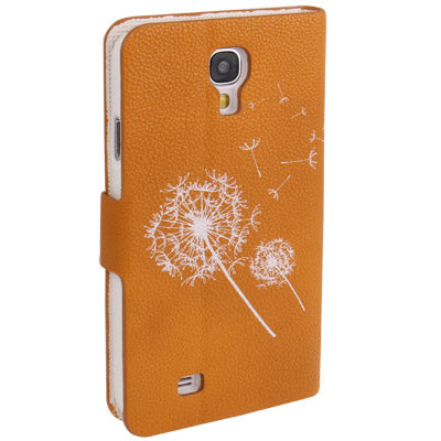 Taraxacum Pattern Horizontal Flip Leather Case with  Holder for Galaxy S IV / i9500