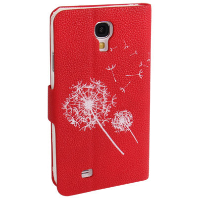 Taraxacum Pattern Horizontal Flip Leather Case with  Holder for Galaxy S IV / i9500