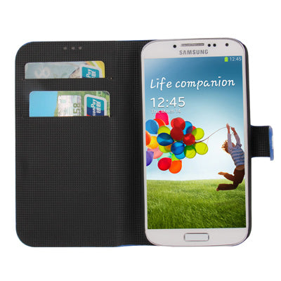 2-color Series Striped Pattern Leather Case with Credit Card Slots & Holder for Galaxy S IV / i9500