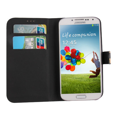 2-color Series Striped Pattern Leather Case with Credit Card Slots & Holder for Galaxy S IV / i9500