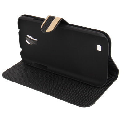 2-color Series Striped Pattern Leather Case with Credit Card Slots & Holder for Galaxy S IV / i9500