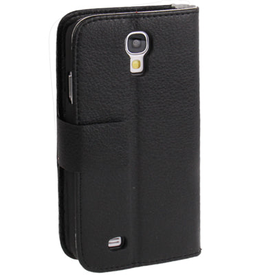 Lichi Texture Horizontal Flip Leather Case with Credit Card Slots & Holder for Galaxy S IV / i9500(Black)