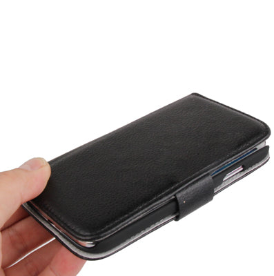 Lichi Texture Horizontal Flip Leather Case with Credit Card Slots & Holder for Galaxy S IV / i9500(Black)