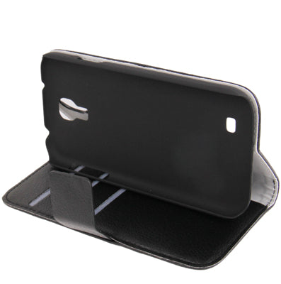 Lichi Texture Horizontal Flip Leather Case with Credit Card Slots & Holder for Galaxy S IV / i9500(Black)