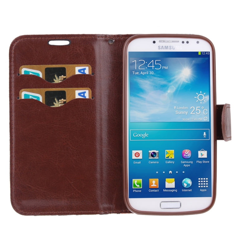 Denim Texture Horizontal Flip Leather Case with Credit Card Slots & Holder for Galaxy SIV / i9500(Dark Blue)