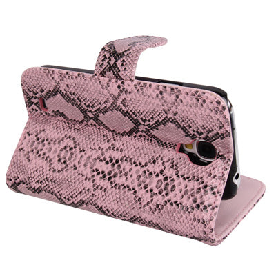 Snakeskin Texture Horizontal Flip Leather Case with Credit Card Slots & Holder for Galaxy S IV / i9500