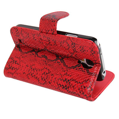 Snakeskin Texture Horizontal Flip Leather Case with Credit Card Slots & Holder for Galaxy S IV / i9500