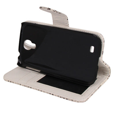 Snakeskin Texture Horizontal Flip Leather Case with Credit Card Slots & Holder for Galaxy S IV / i9500