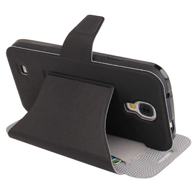 Natural Texture Horizontal Flip Leather with Credit Card Slots & Holder for Galaxy S IV / i9500