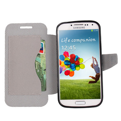 Natural Texture Horizontal Flip Leather with Credit Card Slots & Holder for Galaxy S IV / i9500