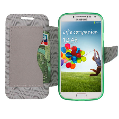 Natural Texture Horizontal Flip Leather with Credit Card Slots & Holder for Galaxy S IV / i9500