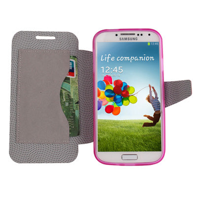 Natural Texture Horizontal Flip Leather with Credit Card Slots & Holder for Galaxy S IV / i9500
