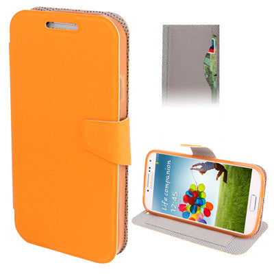 Natural Texture Horizontal Flip Leather with Credit Card Slots & Holder for Galaxy S IV / i9500