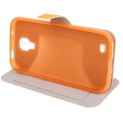 Natural Texture Horizontal Flip Leather with Credit Card Slots & Holder for Galaxy S IV / i9500