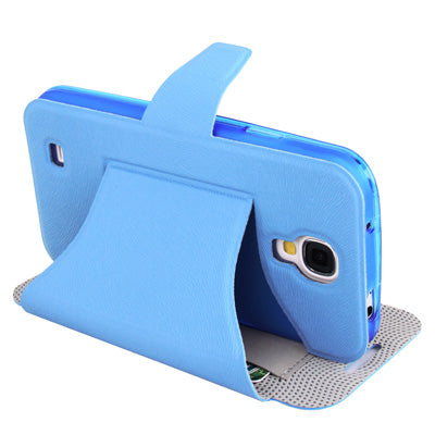 Natural Texture Horizontal Flip Leather with Credit Card Slots & Holder for Galaxy S IV / i9500