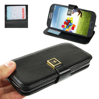 Crazy Horse Texture High Quality Leather Case with Credit Card Slots & Holder for Galaxy S IV / i9500