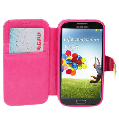 Crazy Horse Texture High Quality Leather Case with Credit Card Slots & Holder for Galaxy S IV / i9500
