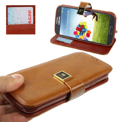 Crazy Horse Texture High Quality Leather Case with Credit Card Slots & Holder for Galaxy S IV / i9500