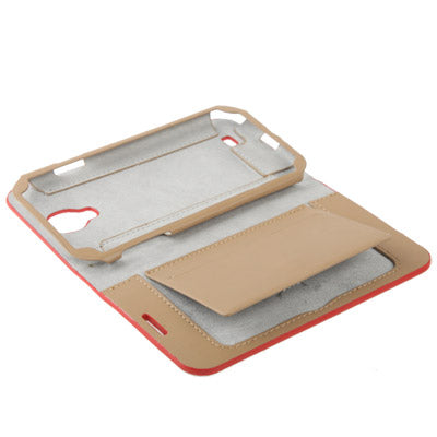 Lichi Texture High Quality Genuine Leather Case with Credit Card Slots & Holder for Galaxy S IV / i9500