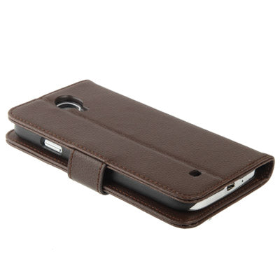 Lichi Texture Hard Leather Case with Credit Card Slots & Holder for Galaxy S IV / i9500