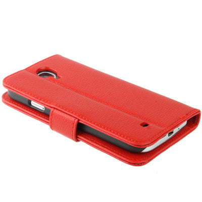 Lichi Texture Hard Leather Case with Credit Card Slots & Holder for Galaxy S IV / i9500