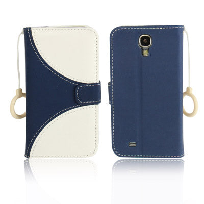 2-color Series Nature Texture Flip Leather Case with Credit Card Slot & Holder & Lanyard for Galaxy S IV / i9500