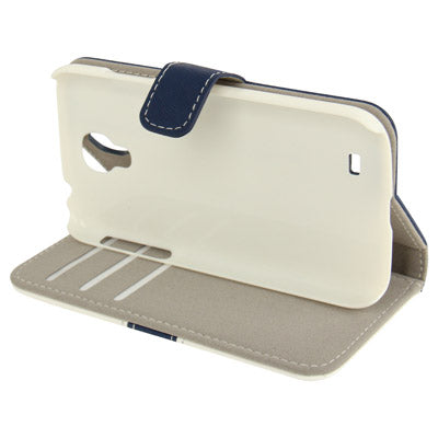 2-color Series Nature Texture Flip Leather Case with Credit Card Slot & Holder & Lanyard for Galaxy S IV / i9500