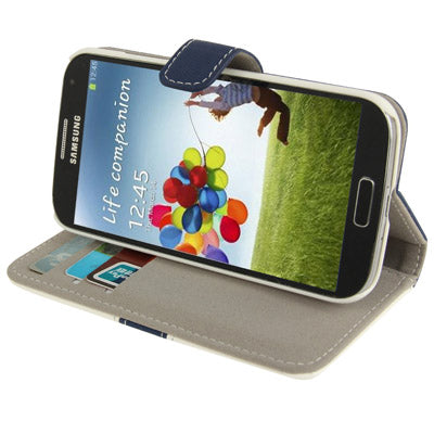 2-color Series Nature Texture Flip Leather Case with Credit Card Slot & Holder & Lanyard for Galaxy S IV / i9500