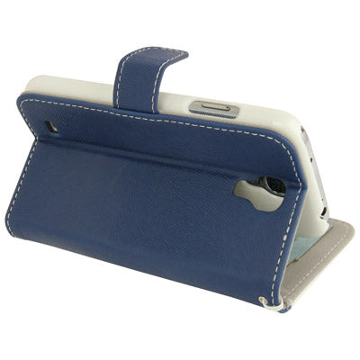 2-color Series Nature Texture Flip Leather Case with Credit Card Slot & Holder & Lanyard for Galaxy S IV / i9500