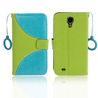 2-color Series Nature Texture Flip Leather Case with Credit Card Slot & Holder & Lanyard for Galaxy S IV / i9500