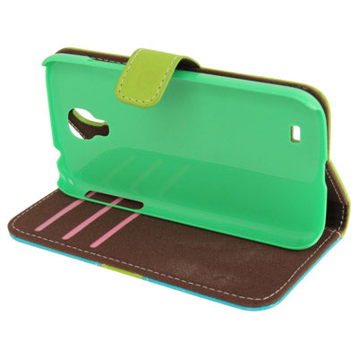 2-color Series Nature Texture Flip Leather Case with Credit Card Slot & Holder & Lanyard for Galaxy S IV / i9500