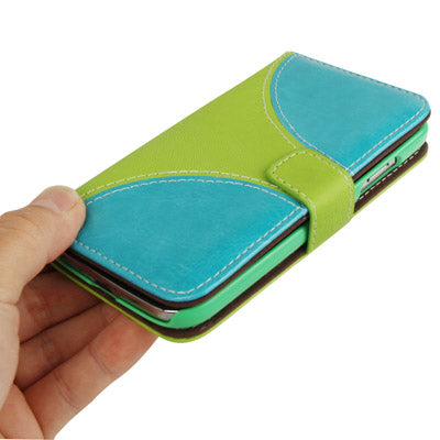 2-color Series Nature Texture Flip Leather Case with Credit Card Slot & Holder & Lanyard for Galaxy S IV / i9500