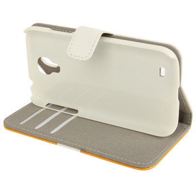 2-color Series Nature Texture Flip Leather Case with Credit Card Slot & Holder & Lanyard for Galaxy S IV / i9500