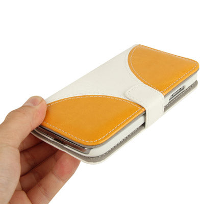 2-color Series Nature Texture Flip Leather Case with Credit Card Slot & Holder & Lanyard for Galaxy S IV / i9500