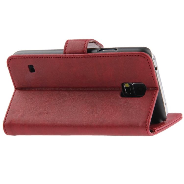 Fine Sheepskin Texture Flip Leather Case with Card Slots & Holder for Galaxy S5 / G900
