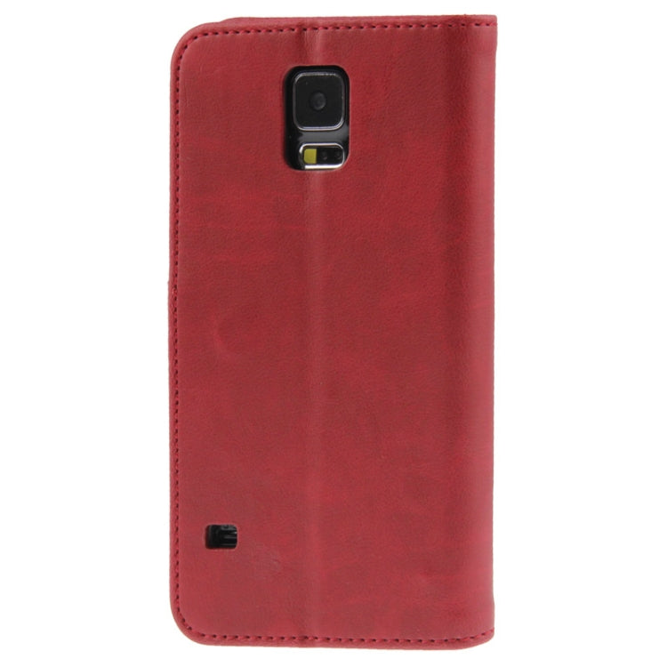 Fine Sheepskin Texture Flip Leather Case with Card Slots & Holder for Galaxy S5 / G900