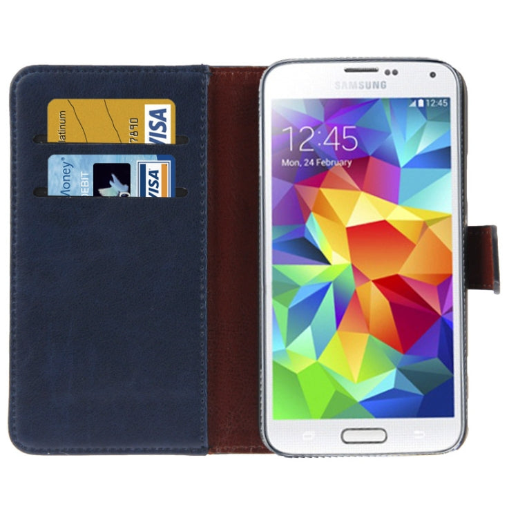 Fine Sheepskin Texture Flip Leather Case with Card Slots & Holder for Galaxy S5 / G900