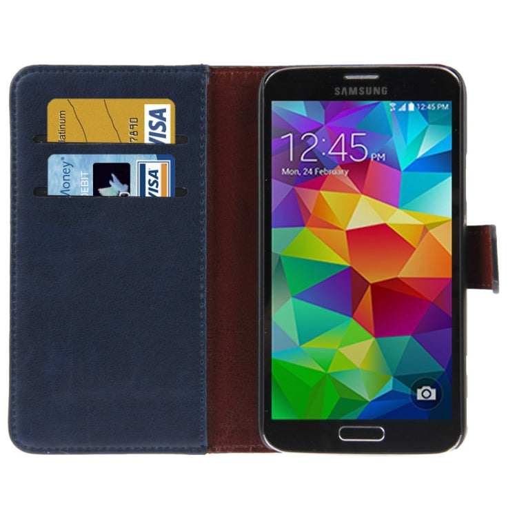 Fine Sheepskin Texture Flip Leather Case with Card Slots & Holder for Galaxy S5 / G900