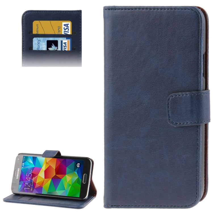 Fine Sheepskin Texture Flip Leather Case with Card Slots & Holder for Galaxy S5 / G900