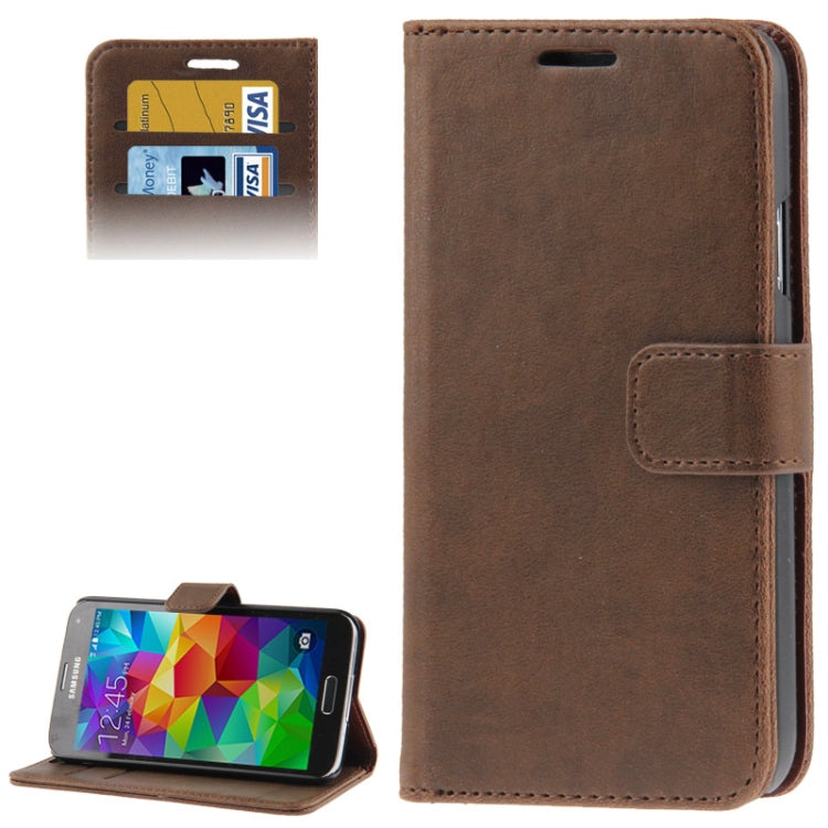 Fine Sheepskin Texture Flip Leather Case with Card Slots & Holder for Galaxy S5 / G900