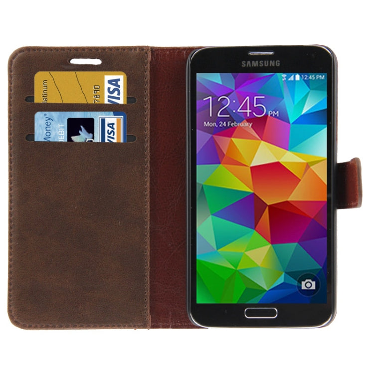 Fine Sheepskin Texture Flip Leather Case with Card Slots & Holder for Galaxy S5 / G900