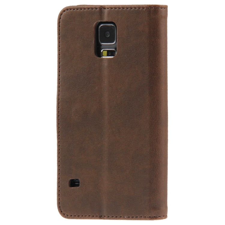 Fine Sheepskin Texture Flip Leather Case with Card Slots & Holder for Galaxy S5 / G900