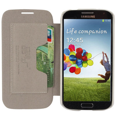 Cross Texture Horizontal Flip Leather Case with Credit Card Slot for Galaxy S IV / i9500(White)