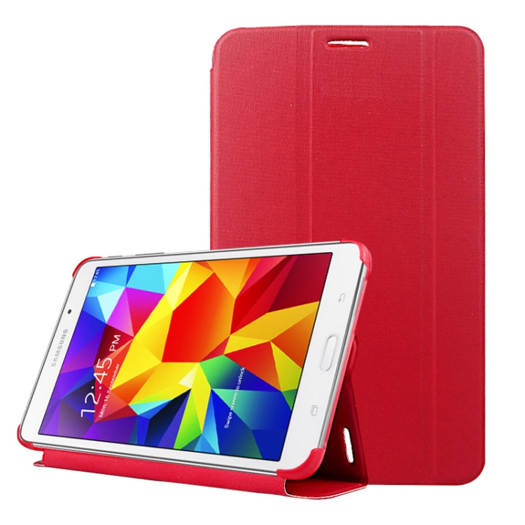 2-folding Wave Texture Flip Leather Case with Holder & Sleep / Wake-up Function for Galaxy Tab 4 8.0 / T330