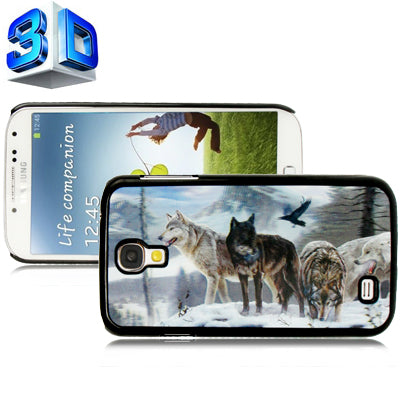 3D Effects Snow Wolf Pattern Plastic Case for Galaxy S IV / i9500