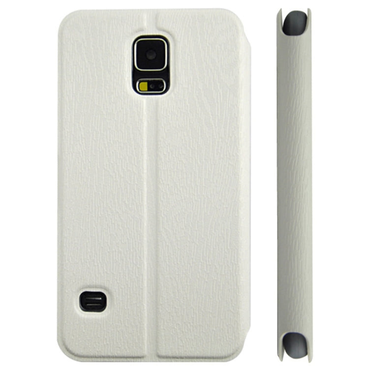 Coin Shape Magnetic Buckle Wood Texture Leather Case with Holder for Galaxy S5 / G900