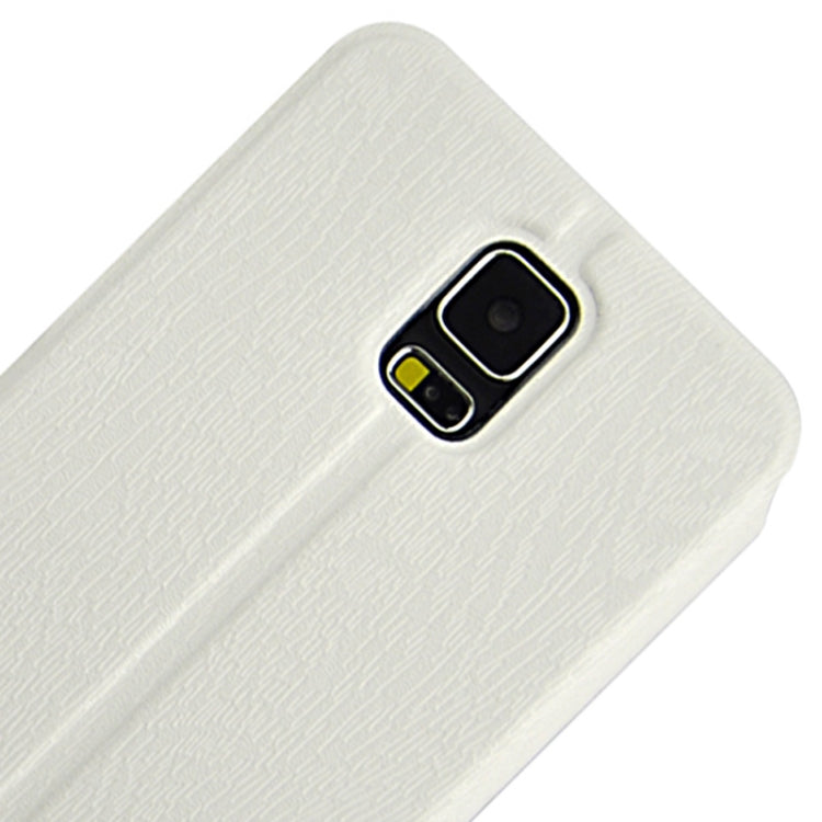 Coin Shape Magnetic Buckle Wood Texture Leather Case with Holder for Galaxy S5 / G900
