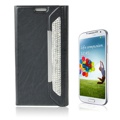Wallet Style Diamond Encrusted Roots Texture Horizontal Flip Leather Case for Galaxy S IV / i9500