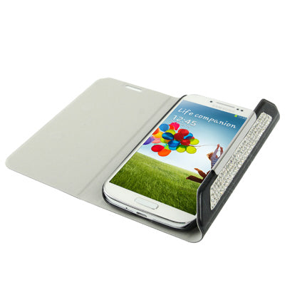 Wallet Style Diamond Encrusted Roots Texture Horizontal Flip Leather Case for Galaxy S IV / i9500